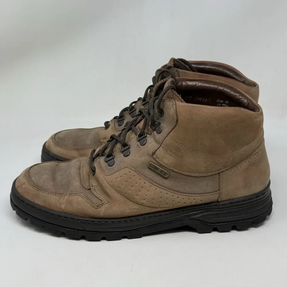 Mephisto Slacker Goretex Boots Mens 11.5 Brown Leather Hiking Ankle Waterproof